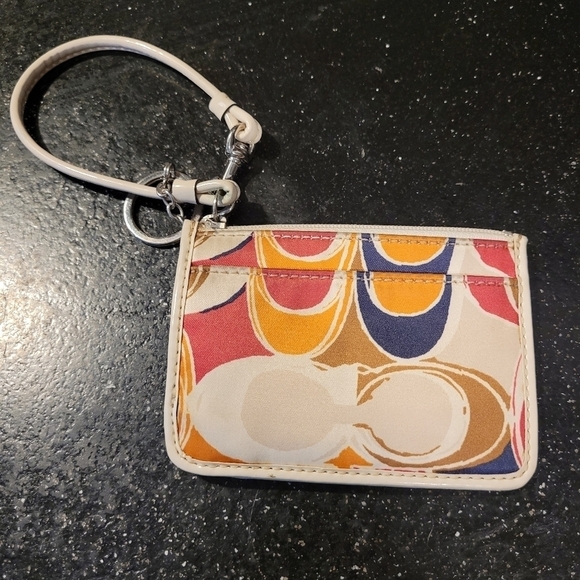 Coach Scarf Print Keychain ID Wallet - Picture 1 of 4